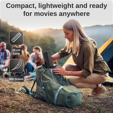 Laser Multi-Angle Tube Android LED Projector - Black